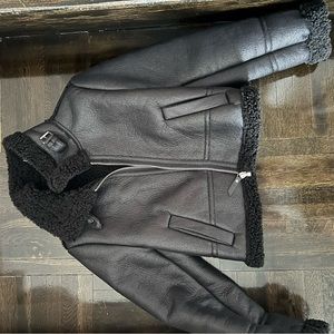 Zara shearling moto jacket